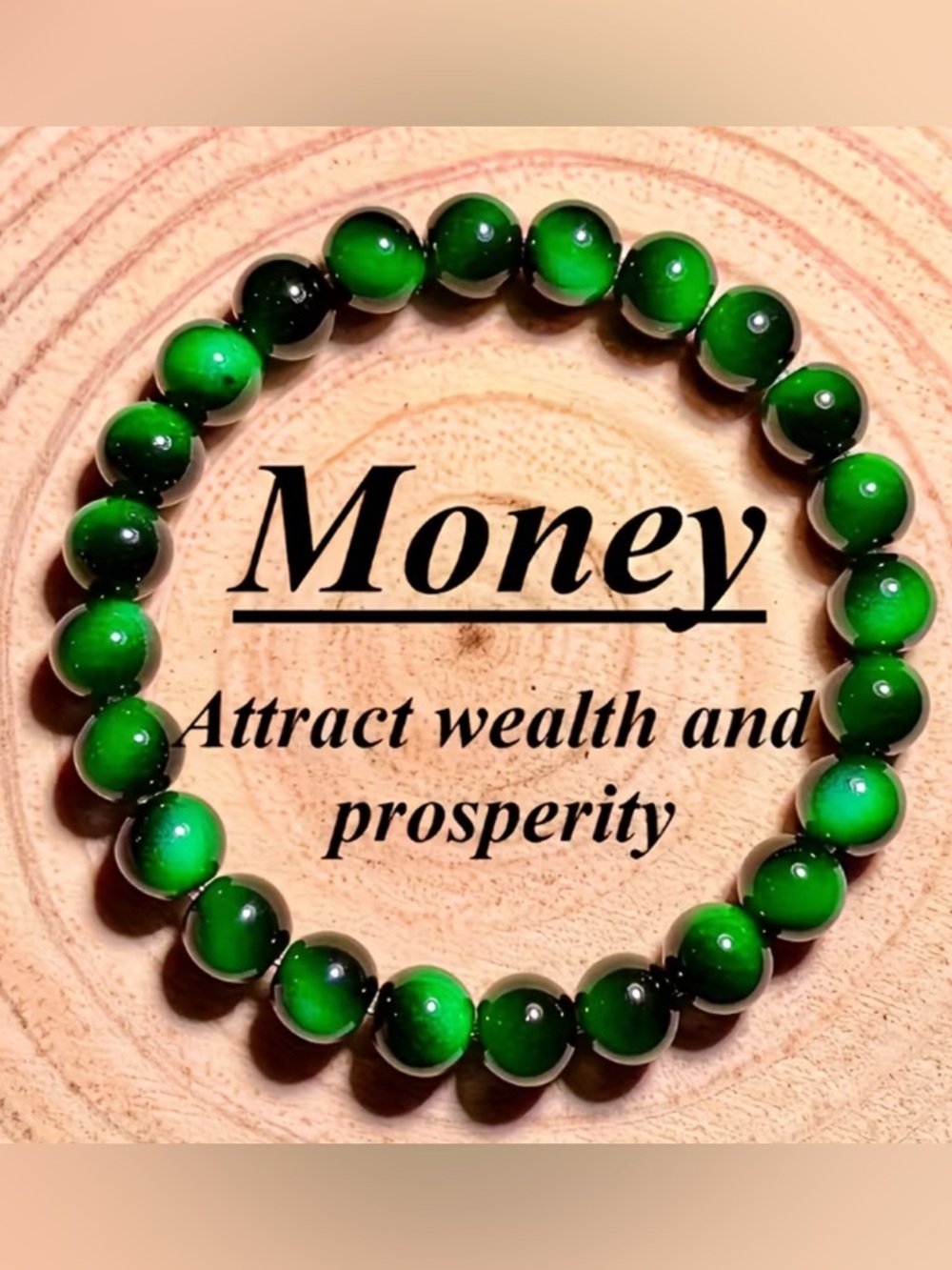 Men's Green Beaded Bracelet - Prosperity Style